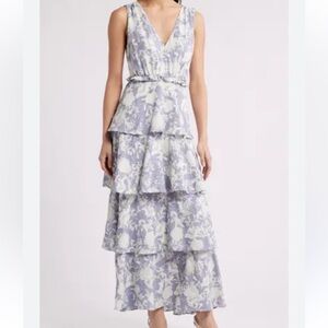 Nordstrom Chelsea28 lilac floral tiered maxi dress size XXL